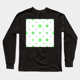 Suns and Dots Pale Green on White Repeat 5748 Long Sleeve T-Shirt